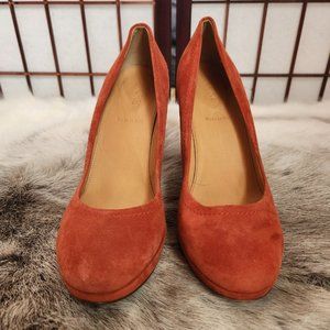 J Crew  Rust Suede Heels Made in Italy Size 9